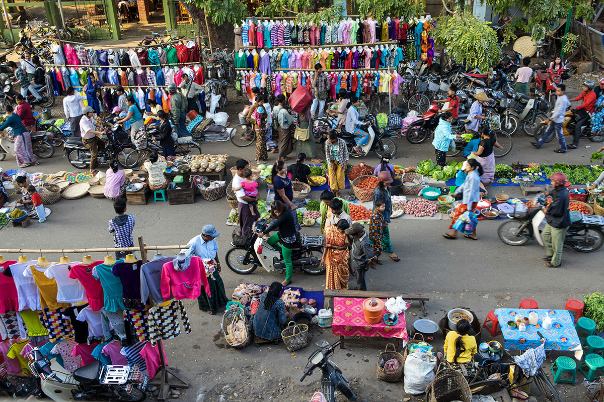 Colourful herbs, spices and clothing at Indigenous