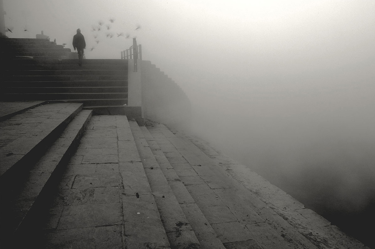 Foggy morning mist over the Ghats’s of Varanasi