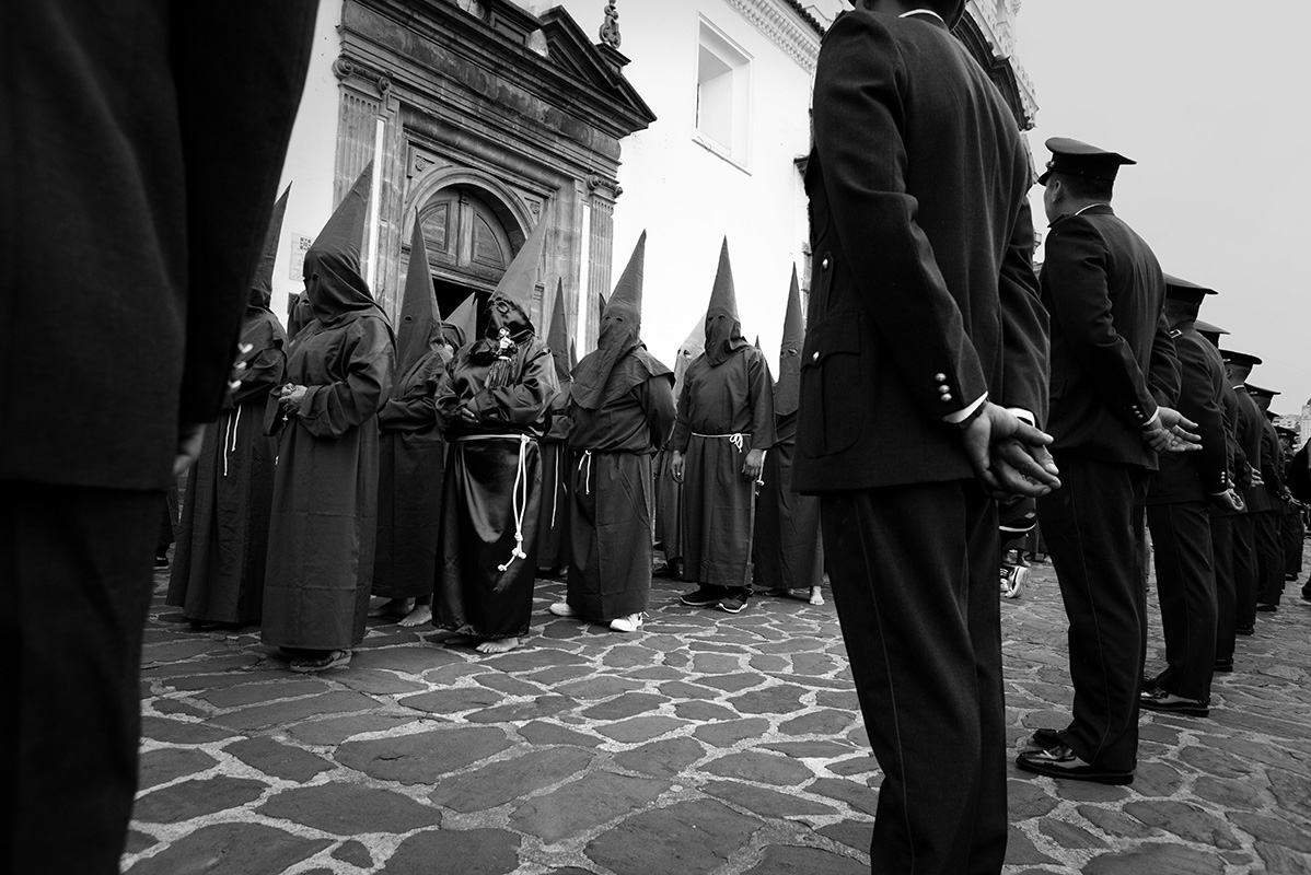 Police stand watch over South American religious procession