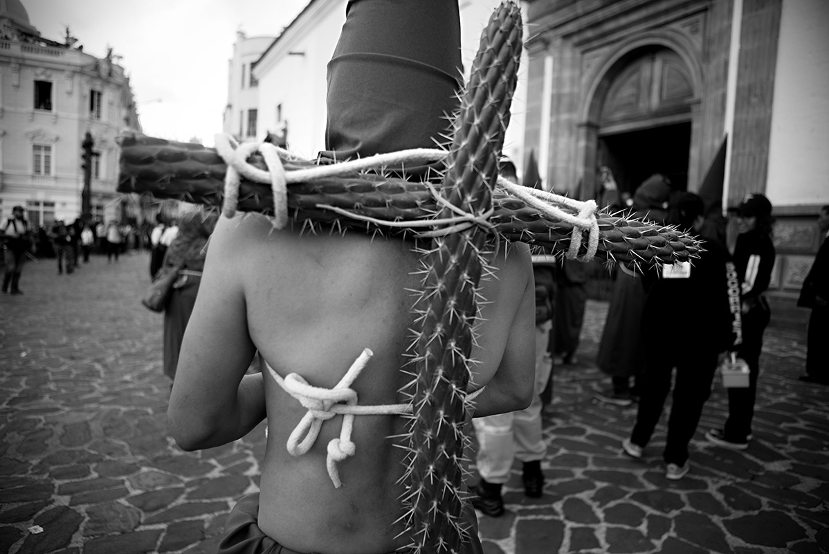 Self-flagellation with cactus spikes in Quito